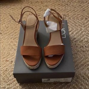 Loft Casual Eapadrille Wedge in Cognac Size 7 NWB